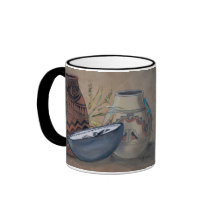Southwest Indian Pottery Design Mug; Earthy Colors