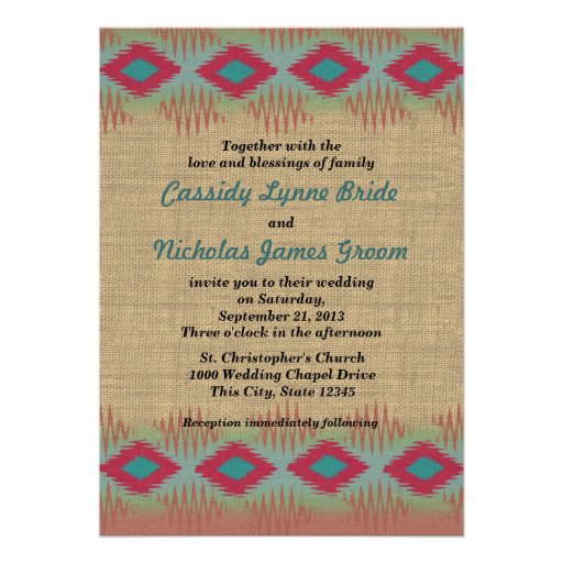 Southwest Pattern Wedding Card