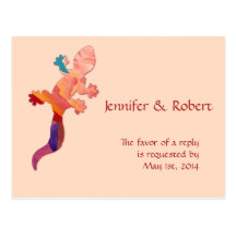 Southwest Sunset Lizard RSVP Postcard
