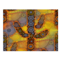 Southwestern Arizona Saguaro Cactus Mosaic Design Postcards