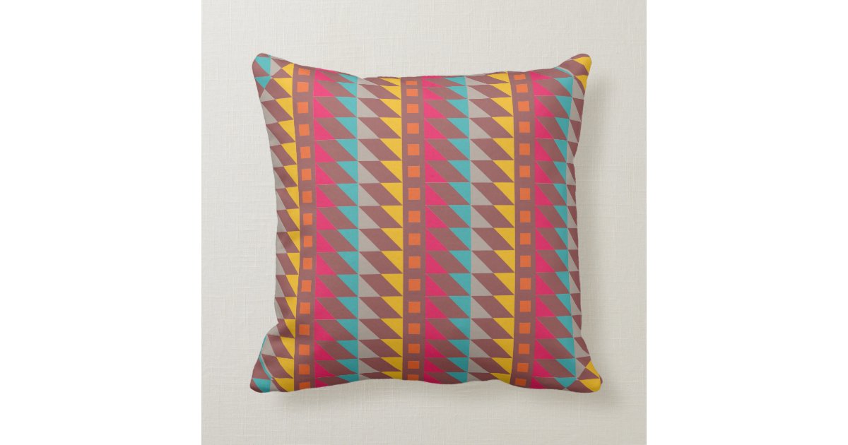 Southwestern Colors geometric Design Throw Pillow Zazzle