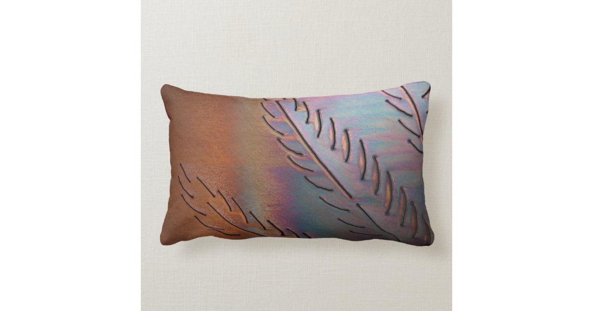 SOUTHWESTERN COPPER FEATHER DESIGN LUMBAR PILLOW Zazzle