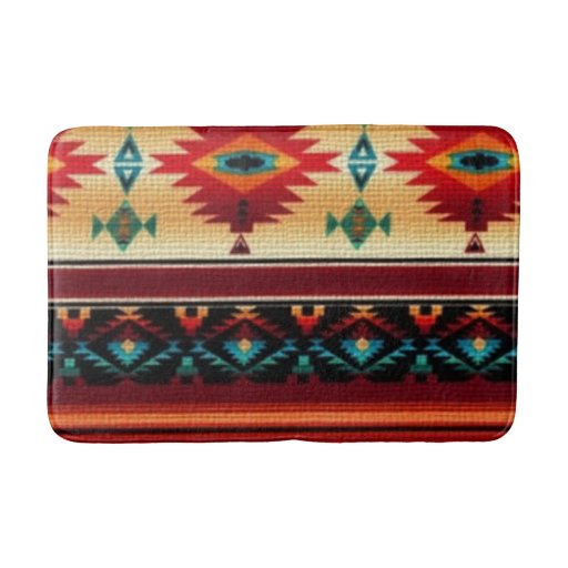 Southwestern pattern fun medium bathmat bath mats Zazzle