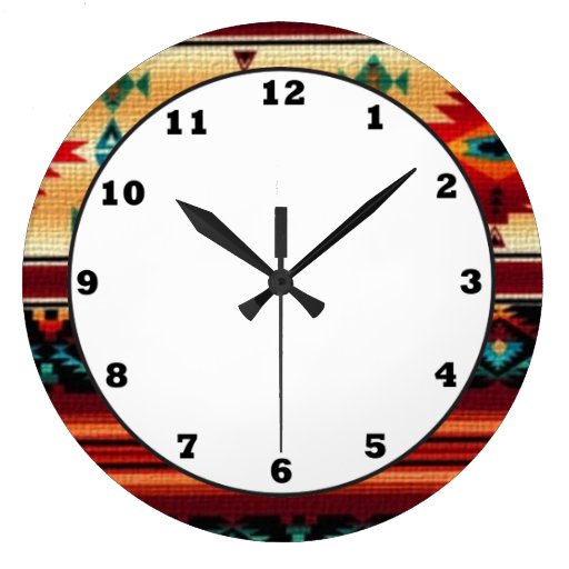 Southwestern pattern fun wall clock