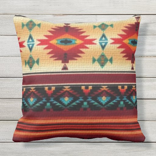 Southwestern pattern outdoor throw pillow Zazzle