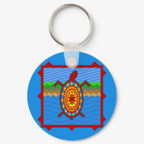 Southwestern Sea Turtle Scene Keychains