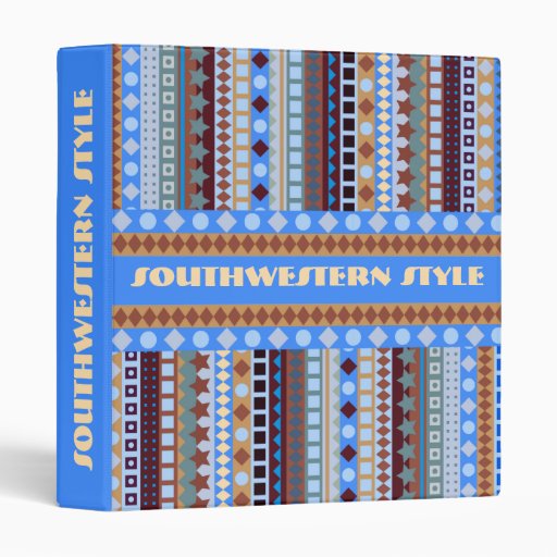 Southwestern Style Aztec ZigZag Recipe Book 3 Ring Binder