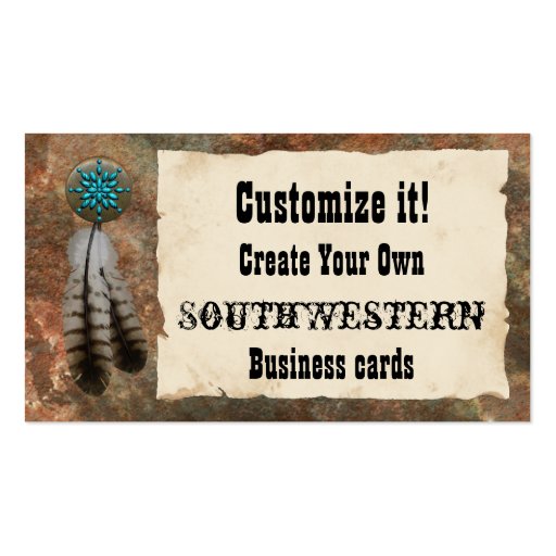 Southwestern Style Business Card Template (front side)
