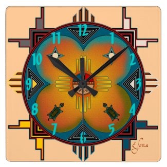 Southwestern Style Square Wall Clock