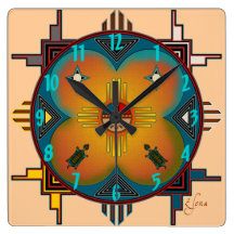 Southwestern Style Square Wall Clock