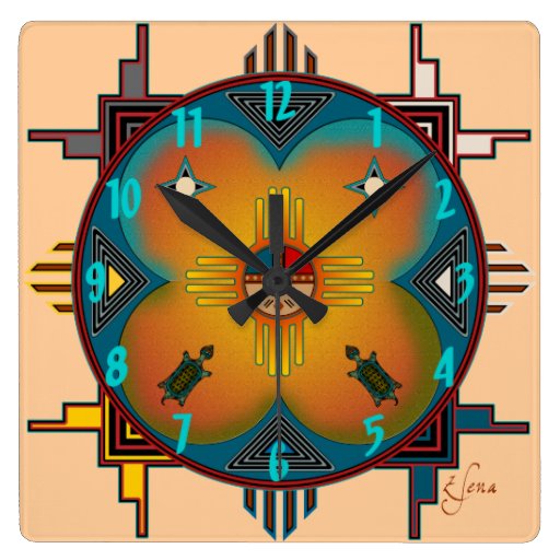Southwestern Style Square Wall Clock Zazzle