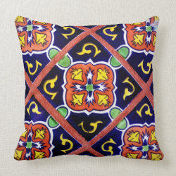 Southwestern Tile Design Throw Pillow Cobalt Blue mojo_throwpillow