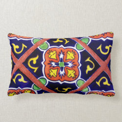 Southwestern Tile Design Throw Pillow Cobalt Blue mojo_throwpillow