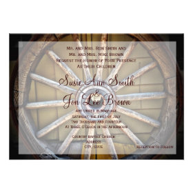 Southwestern Wagon Wheel Wedding Invitations