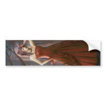 red, gothic, dark, heart, woman, cry, eyes, tress, blood, Bumper Sticker with custom graphic design