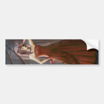 red, gothic, dark, heart, woman, cry, eyes, tress, blood, Bumper Sticker with custom graphic design