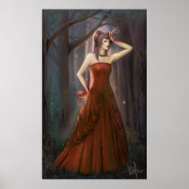 red, gothic, dark, heart, woman, cry, eyes, tress, blood, Poster with custom graphic design