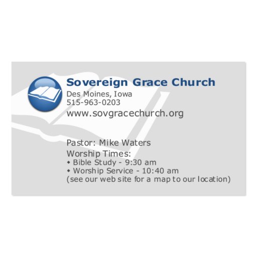 Sovereign Grace Church - For Whom Did Christ Die? Business Card Templates (front side)