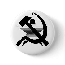 Soviet Black Hammer & Sickle Pinback Button