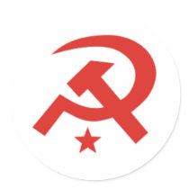 Soviet hammer and sickle design sticker