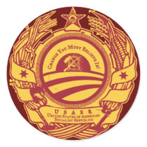 Soviet Obama Party Seal stickers by Libertymaniacs Soviet Obama Party Seal stickers