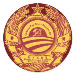 Soviet Obama Party Seal Round Stickers