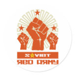Soviet Red Army 3 Fists Round Sticker
