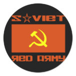 Soviet Red Army Hammer &amp; Sickle Round Stickers