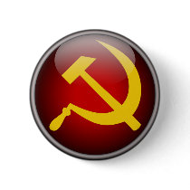 Soviet Russian Hammer and Sickle Pinback Button