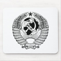 Soviet Union Coat of Arms Black & White mousepads