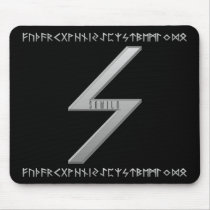 Sowilo Rune grey Mousepads