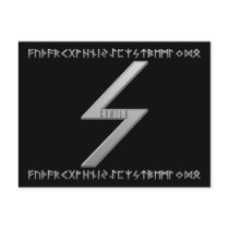 Sowilo Rune grey Post Cards