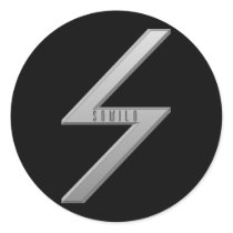 Sowilo Rune grey Round Sticker