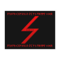 Sowilo Rune red Post Card