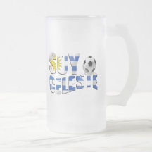 Soy Celeste Uruguay flag Futbol soccer ball logo Coffee Mug