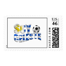 Soy Celeste Uruguay flag Futbol soccer ball logo Postage Stamps