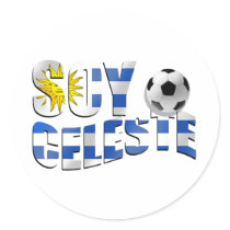 Soy Celeste Uruguay flag Futbol soccer ball logo Sticker