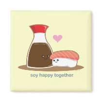 Soy Happy Together Refrigerator Magnet