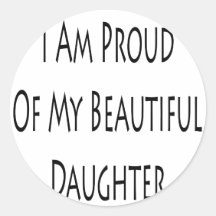 Soy orgulloso de mi hija hermosa etiqueta