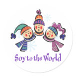Soy to the World Holiday Round Sticker
