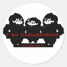 Soy UndeadAndroid Pegatina Redonda
