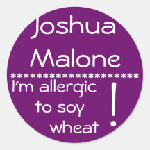 Soy Wheat Allergy Label Stickers