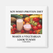 Soy-Whey-Protein Diet Makes Vegetarian Look Yummy Refrigerator Magnets