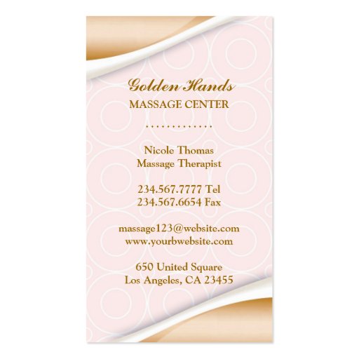 Spa and Beauty Business Card (front side)