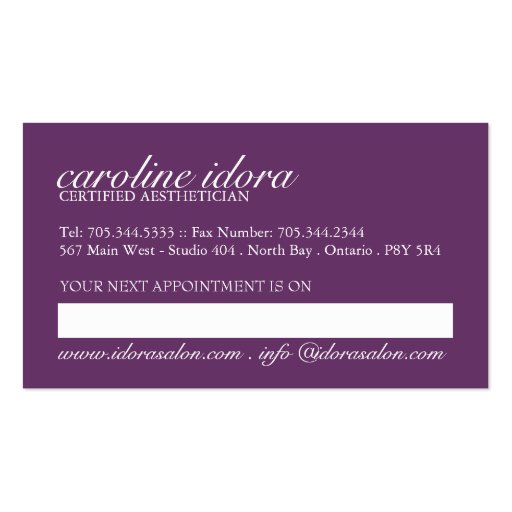 Spa and Massage Business Card Template (back side)