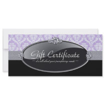 SPA AND SALON GIFT CERTIFICATE RACK CARD