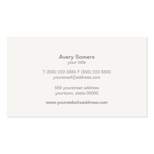 Spa and Salon Gold Circle Peach Linen Look Business Cards (back side)