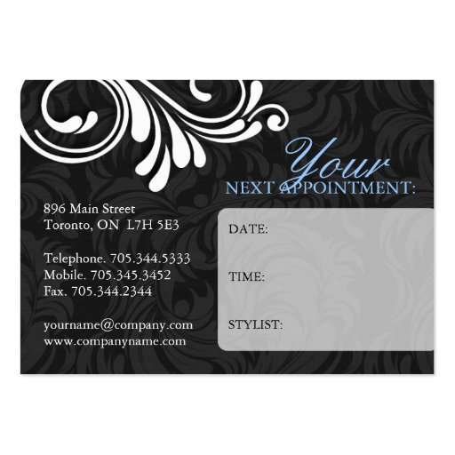 Spa Appointment Business Cards (back side)