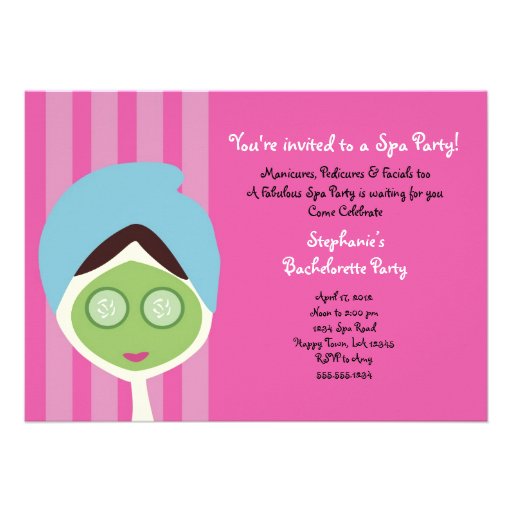 Spa Bachelorette Invitation