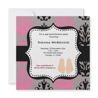 Spa Bachelorette Party invitation